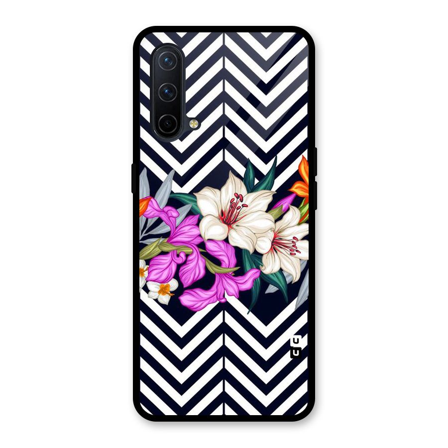Artsy ZigZag Floral Glass Back Case for OnePlus Nord CE 5G