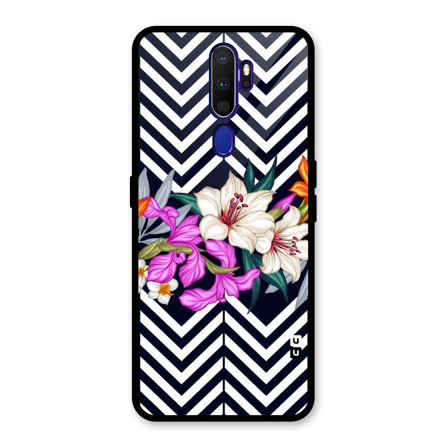 Artsy ZigZag Floral Glass Back Case for Oppo A9 (2020)
