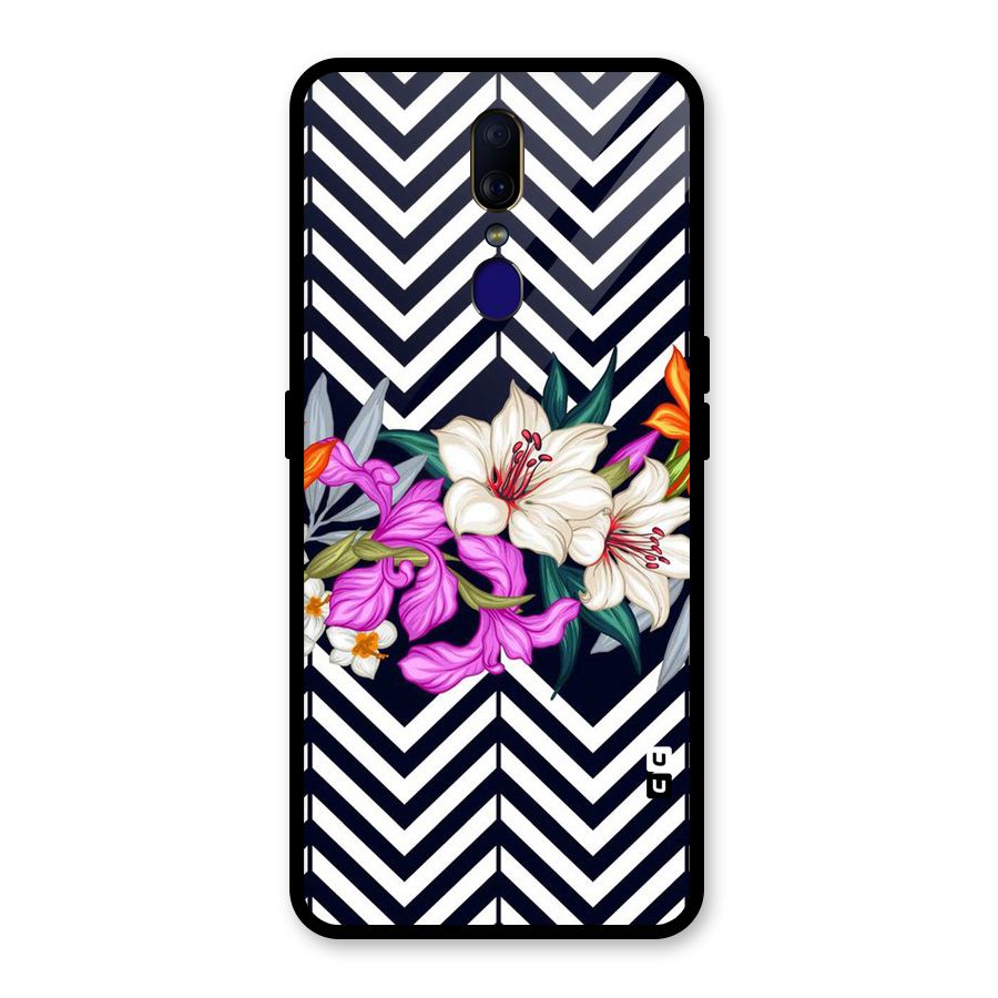 Artsy ZigZag Floral Glass Back Case for Oppo F11