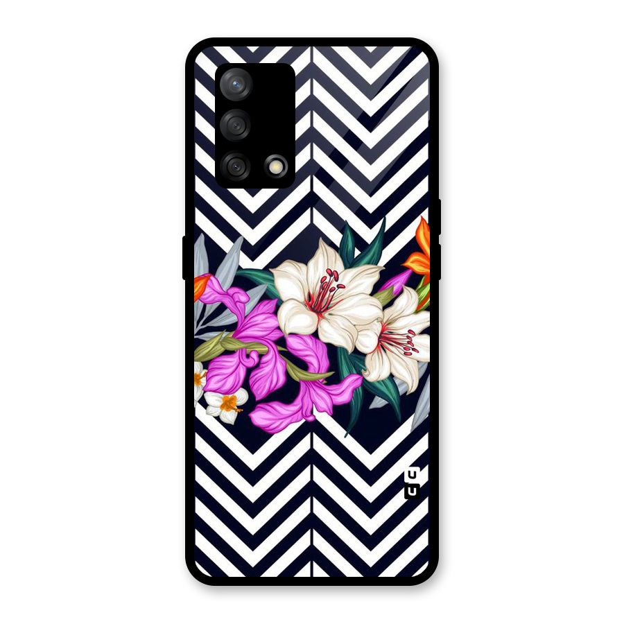 Artsy ZigZag Floral Glass Back Case for Oppo F19