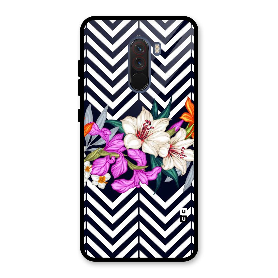 Artsy ZigZag Floral Glass Back Case for Poco F1