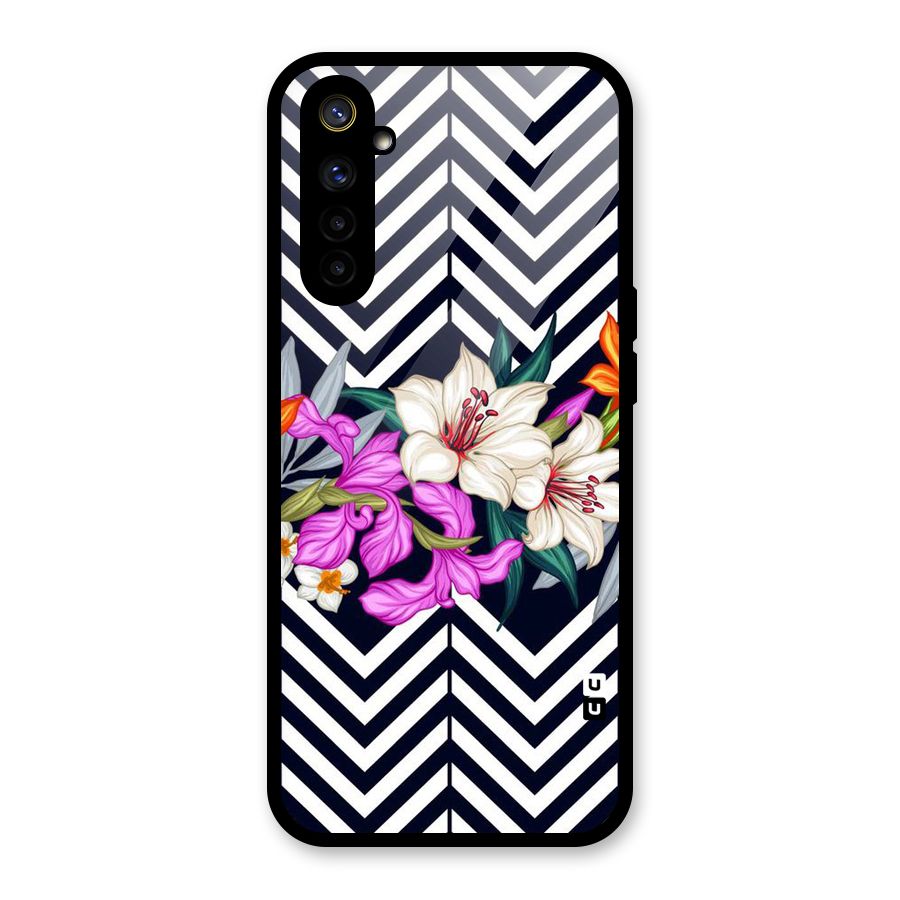 Artsy ZigZag Floral Glass Back Case for Realme 6