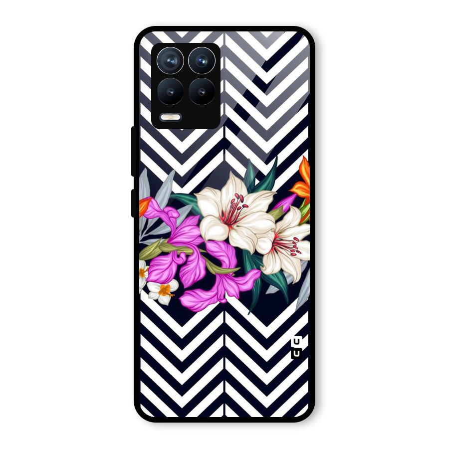 Artsy ZigZag Floral Glass Back Case for Realme 8 Pro