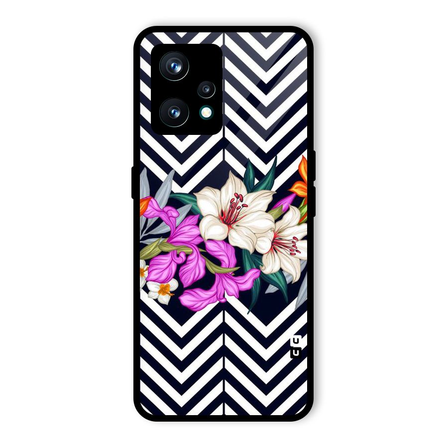 Artsy ZigZag Floral Glass Back Case for Realme 9