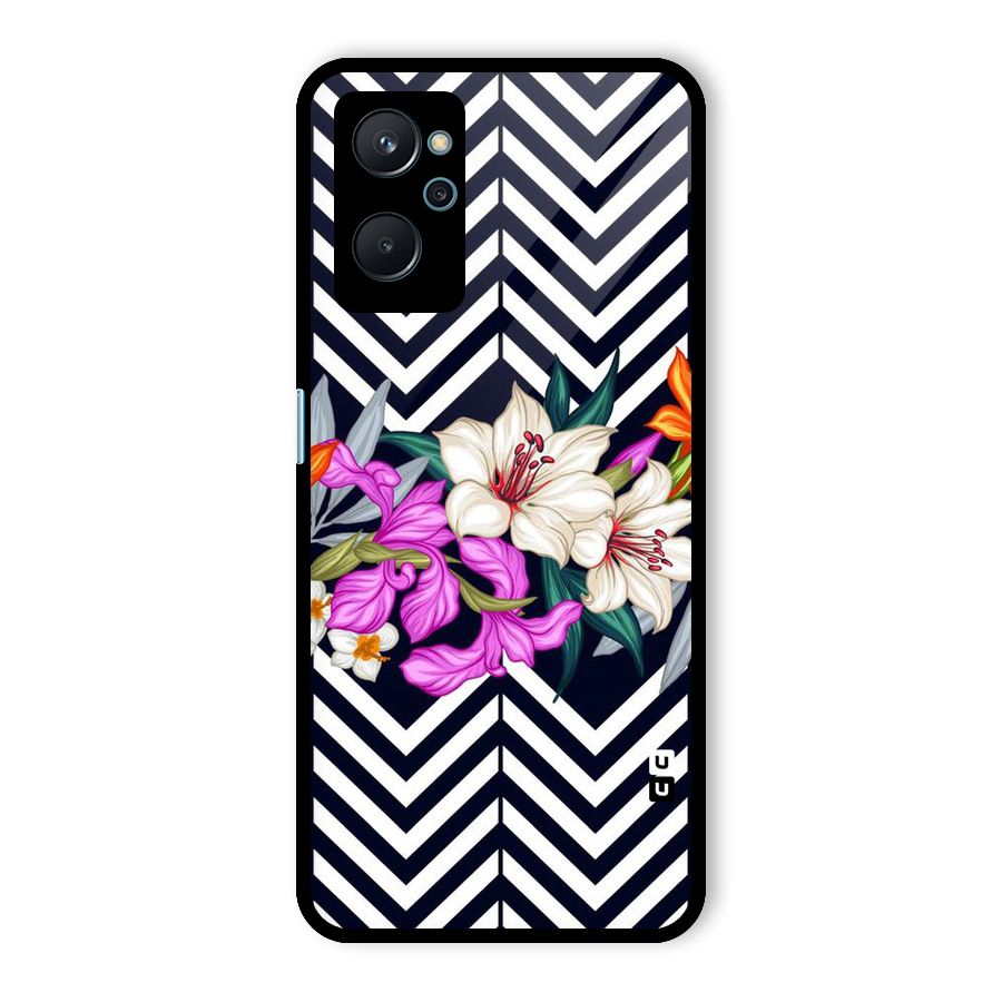 Artsy ZigZag Floral Glass Back Case for Realme 9i
