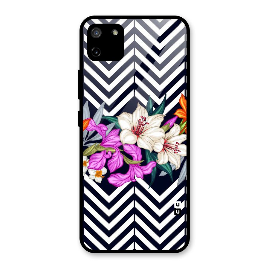 Artsy ZigZag Floral Glass Back Case for Realme C11