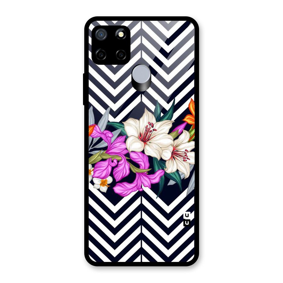 Artsy ZigZag Floral Glass Back Case for Realme C12