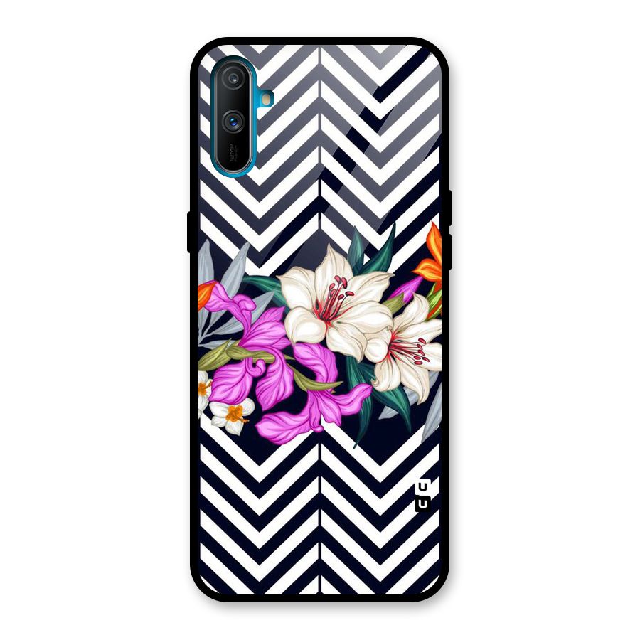 Artsy ZigZag Floral Glass Back Case for Realme C3