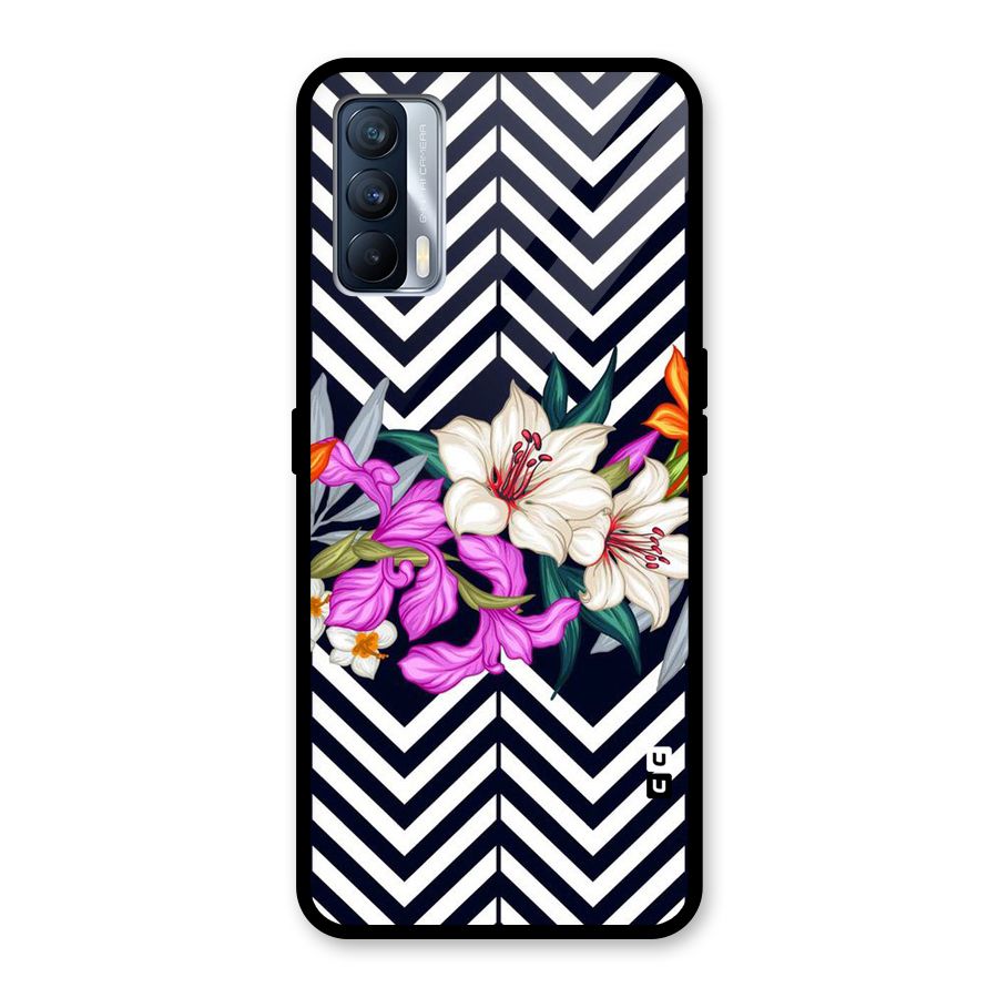 Artsy ZigZag Floral Glass Back Case for Realme X7