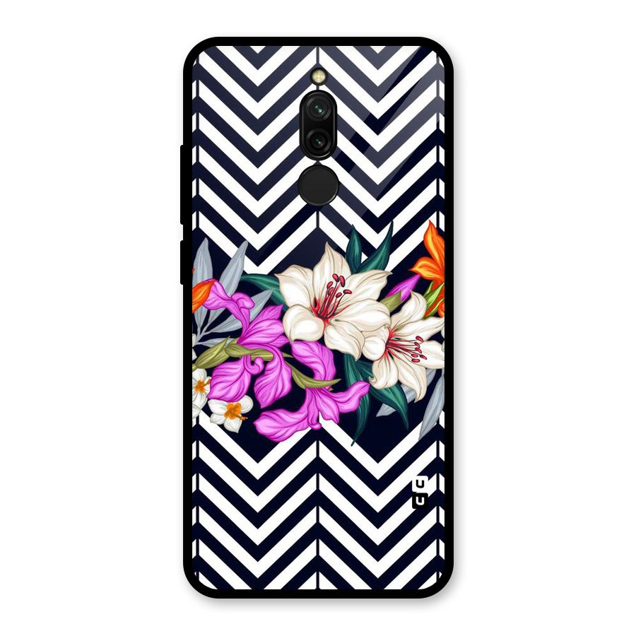 Artsy ZigZag Floral Glass Back Case for Redmi 8