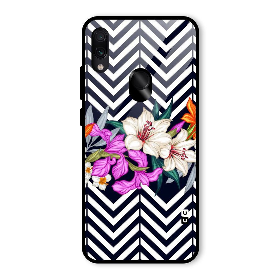 Artsy ZigZag Floral Glass Back Case for Redmi Note 7S