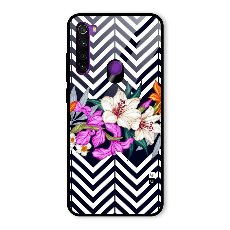 Artsy ZigZag Floral Glass Back Case for Redmi Note 8