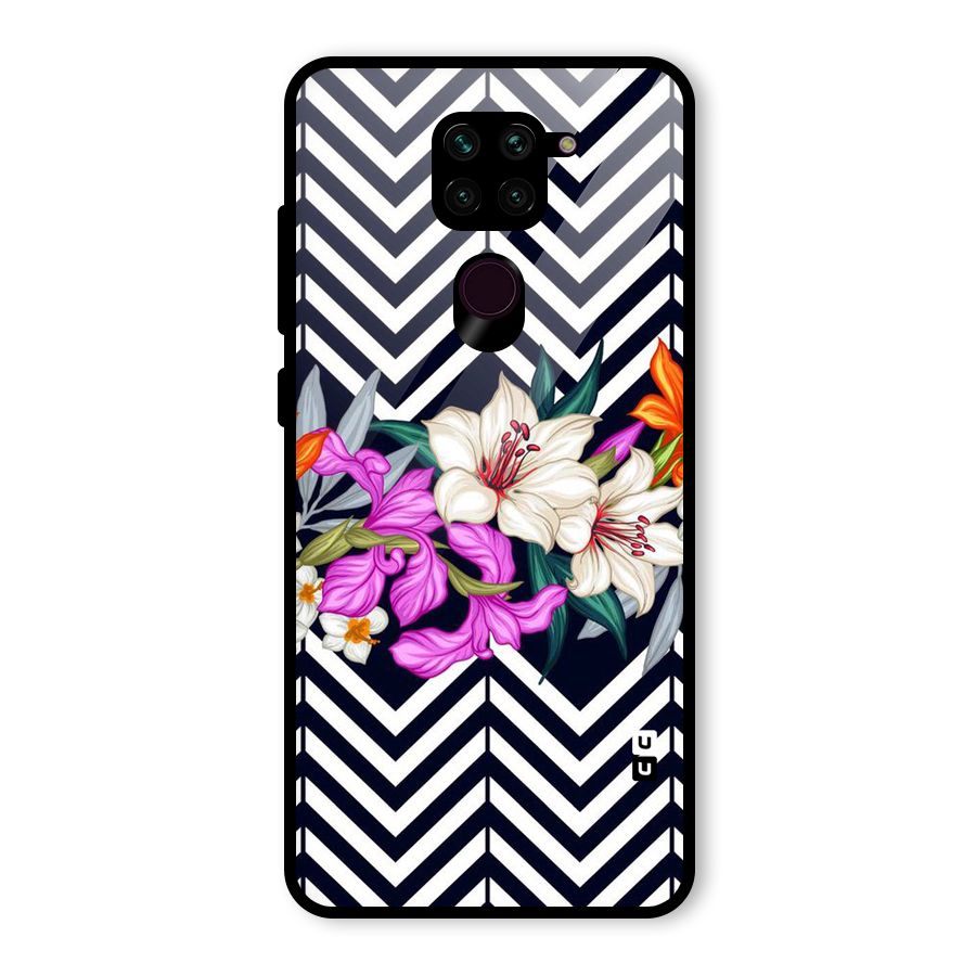 Artsy ZigZag Floral Glass Back Case for Redmi Note 9