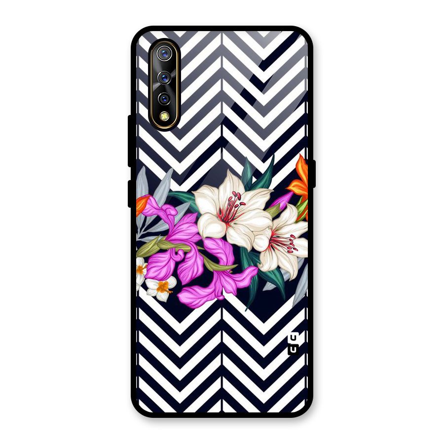 Artsy ZigZag Floral Glass Back Case for Vivo S1