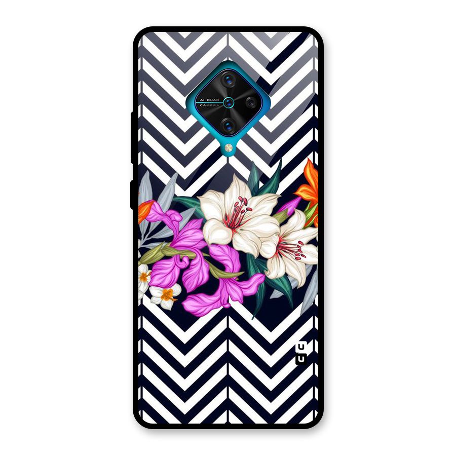 Artsy ZigZag Floral Glass Back Case for Vivo S1 Pro