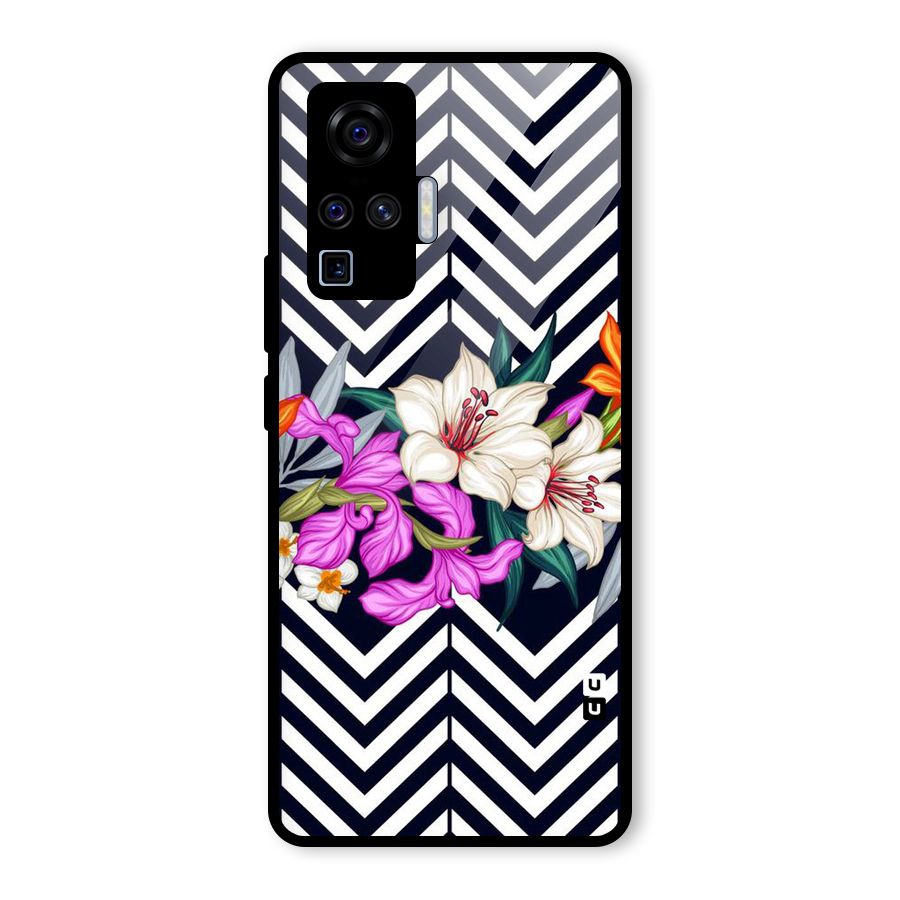 Artsy ZigZag Floral Glass Back Case for Vivo X50 Pro