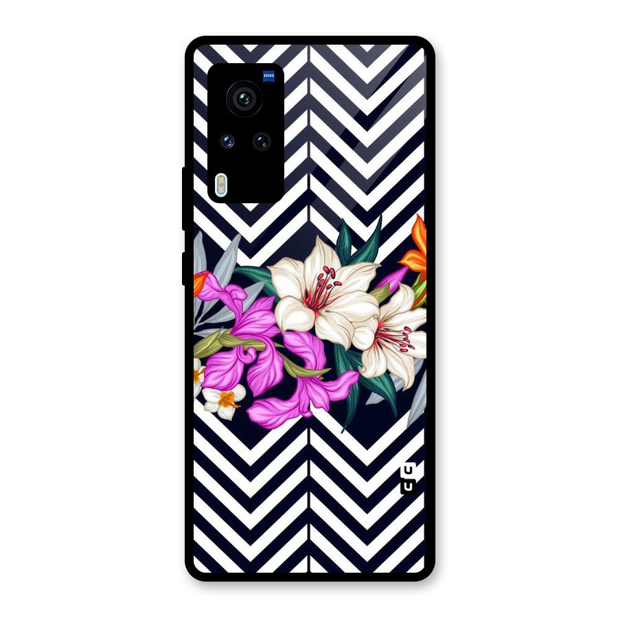 Artsy ZigZag Floral Glass Back Case for Vivo X60 Pro
