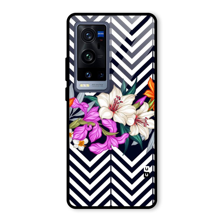Artsy ZigZag Floral Glass Back Case for Vivo X60 Pro Plus