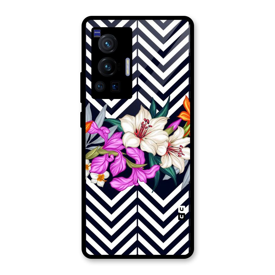 Artsy ZigZag Floral Glass Back Case for Vivo X70 Pro