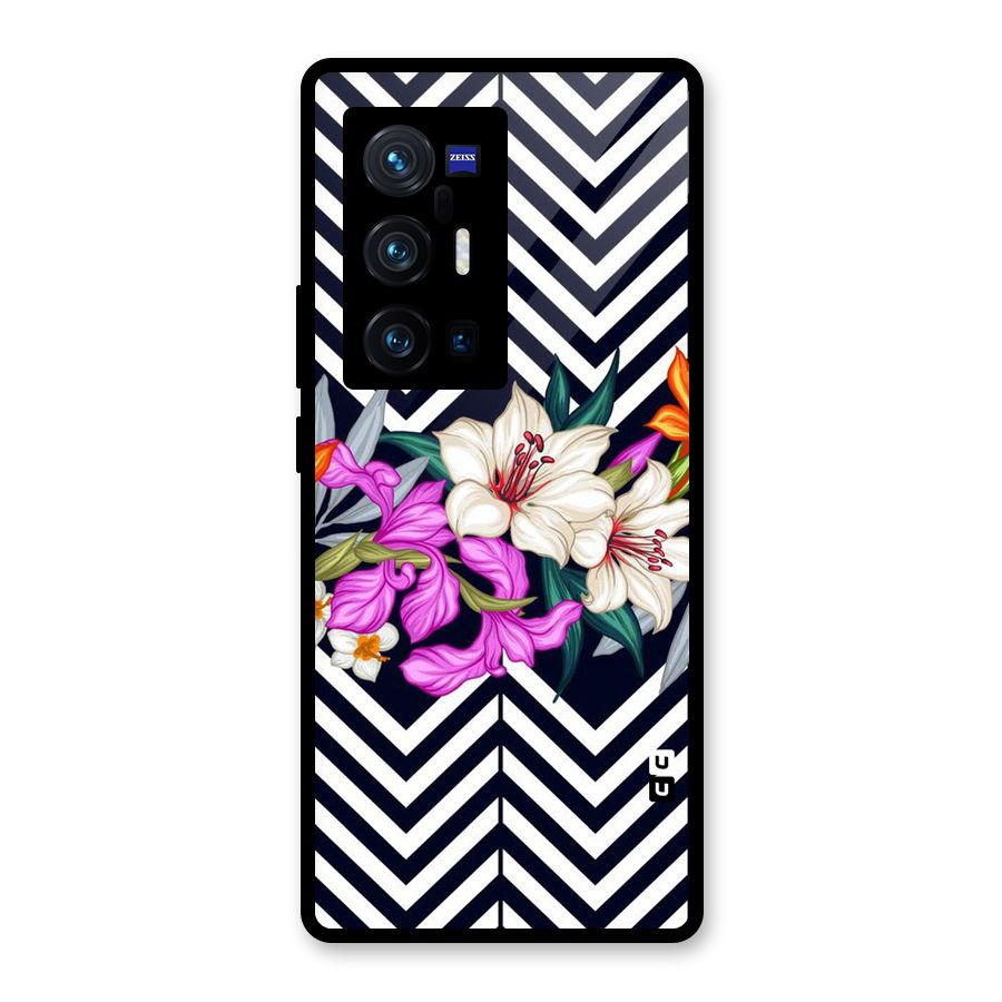 Artsy ZigZag Floral Glass Back Case for Vivo X70 Pro Plus