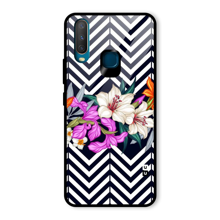 Artsy ZigZag Floral Glass Back Case for Vivo Y17