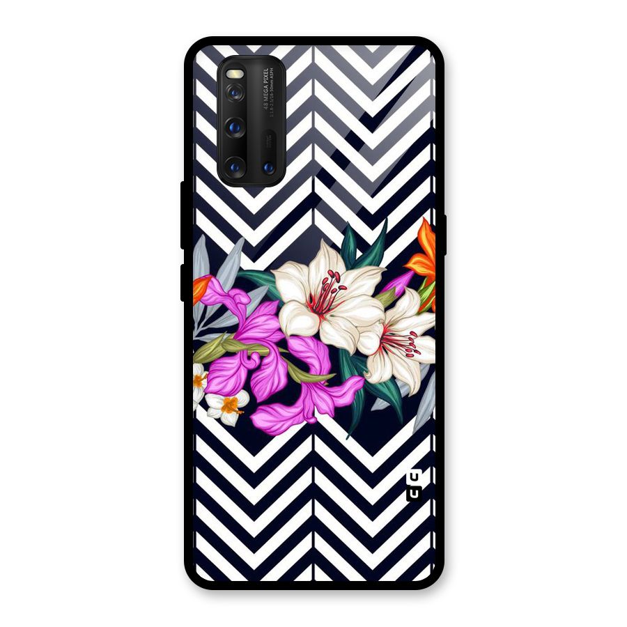Artsy ZigZag Floral Glass Back Case for Vivo iQOO 3