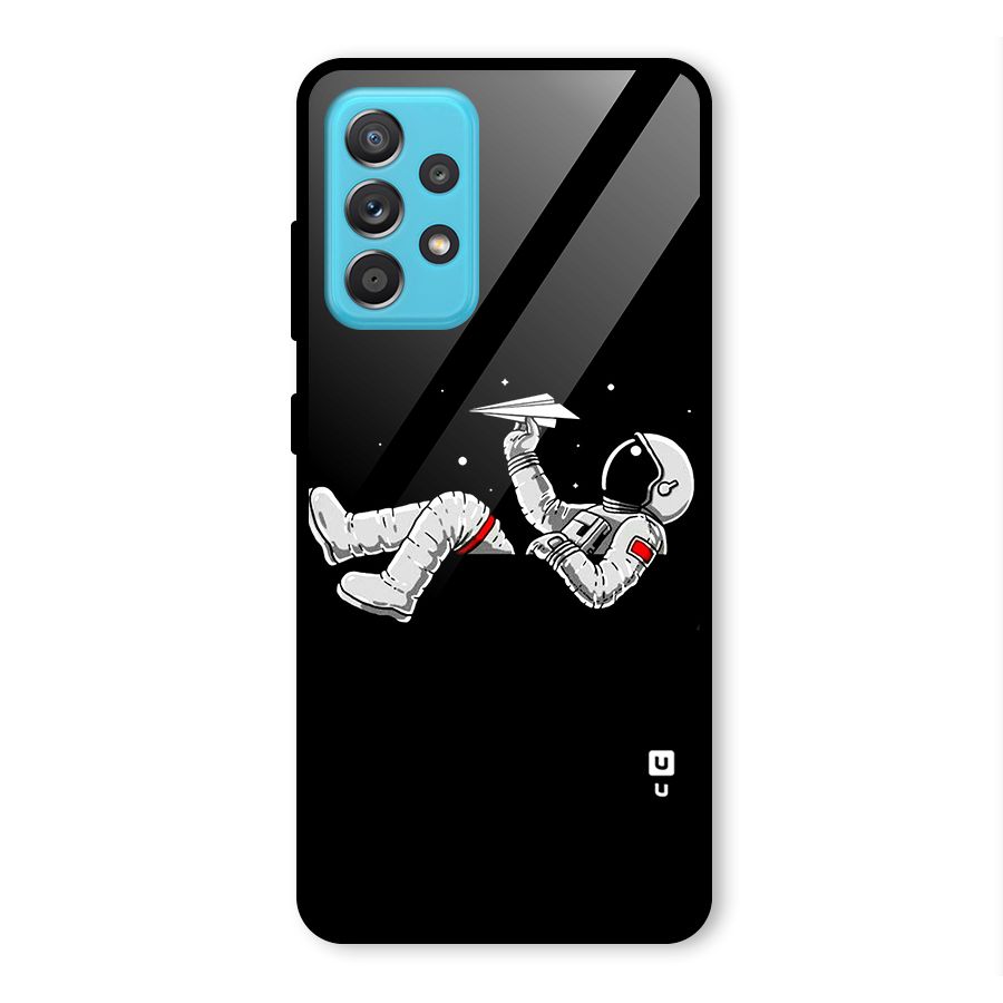 Astronaut Aeroplane Glass Back Case for Galaxy A52