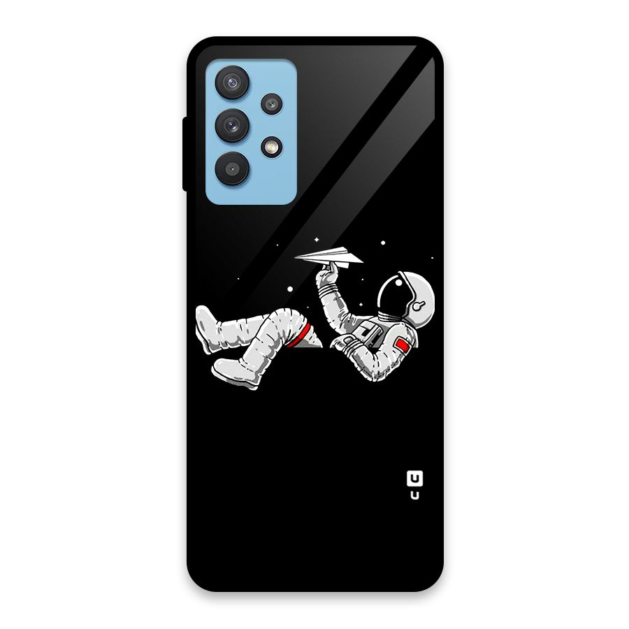 Astronaut Aeroplane Glass Back Case for Galaxy M32 5G