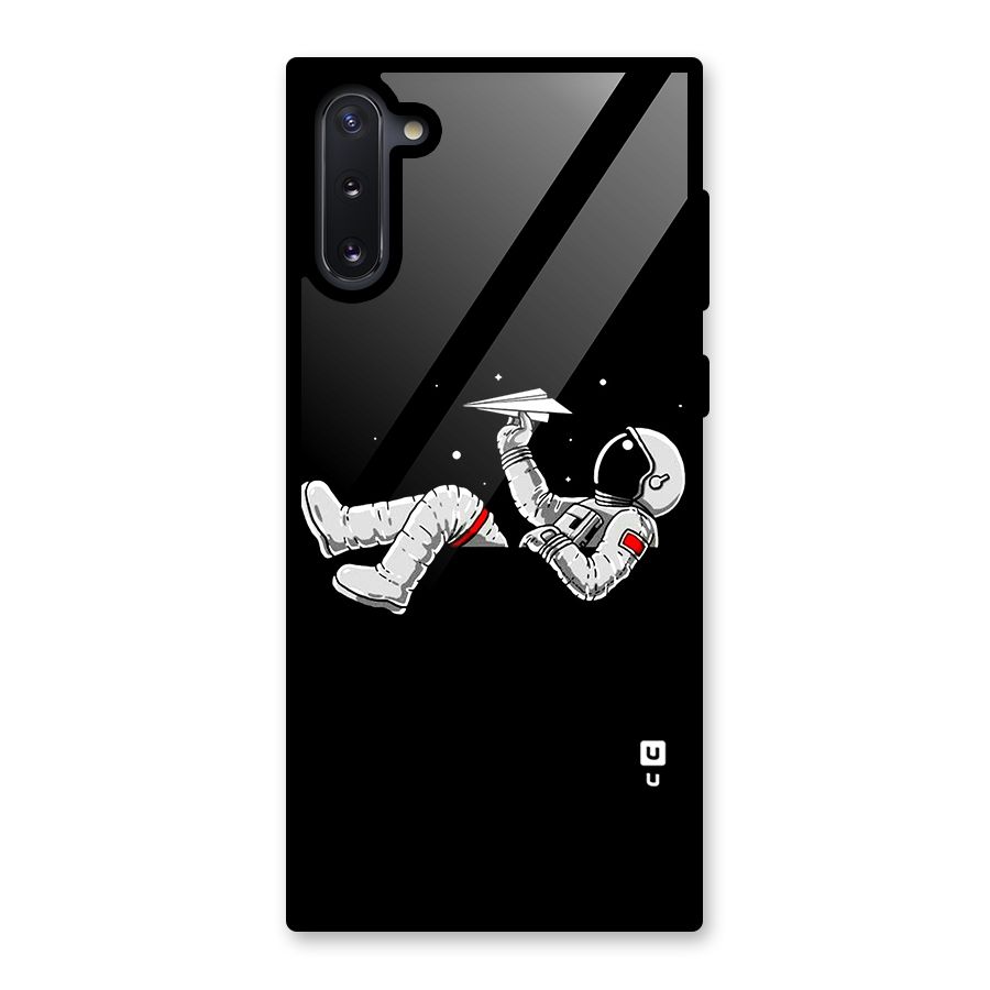 Astronaut Aeroplane Glass Back Case for Galaxy Note 10
