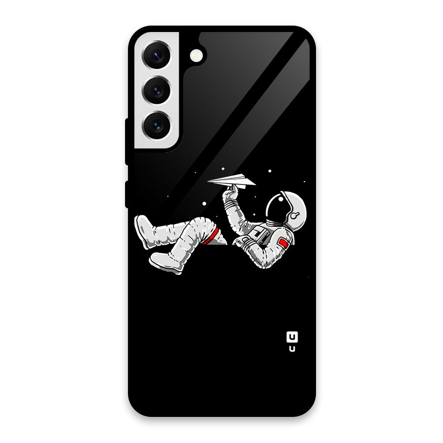 Astronaut Aeroplane Glass Back Case for Galaxy S22 Plus 5G