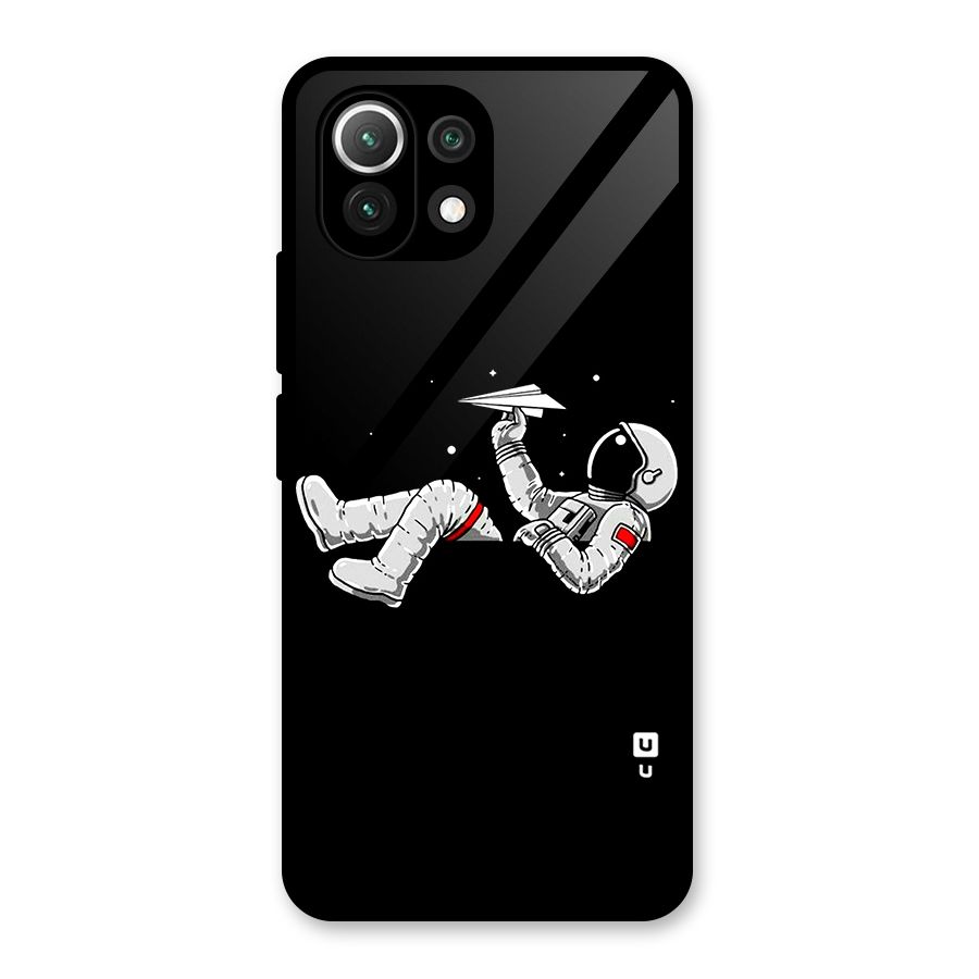 Astronaut Aeroplane Glass Back Case for Mi 11 Lite