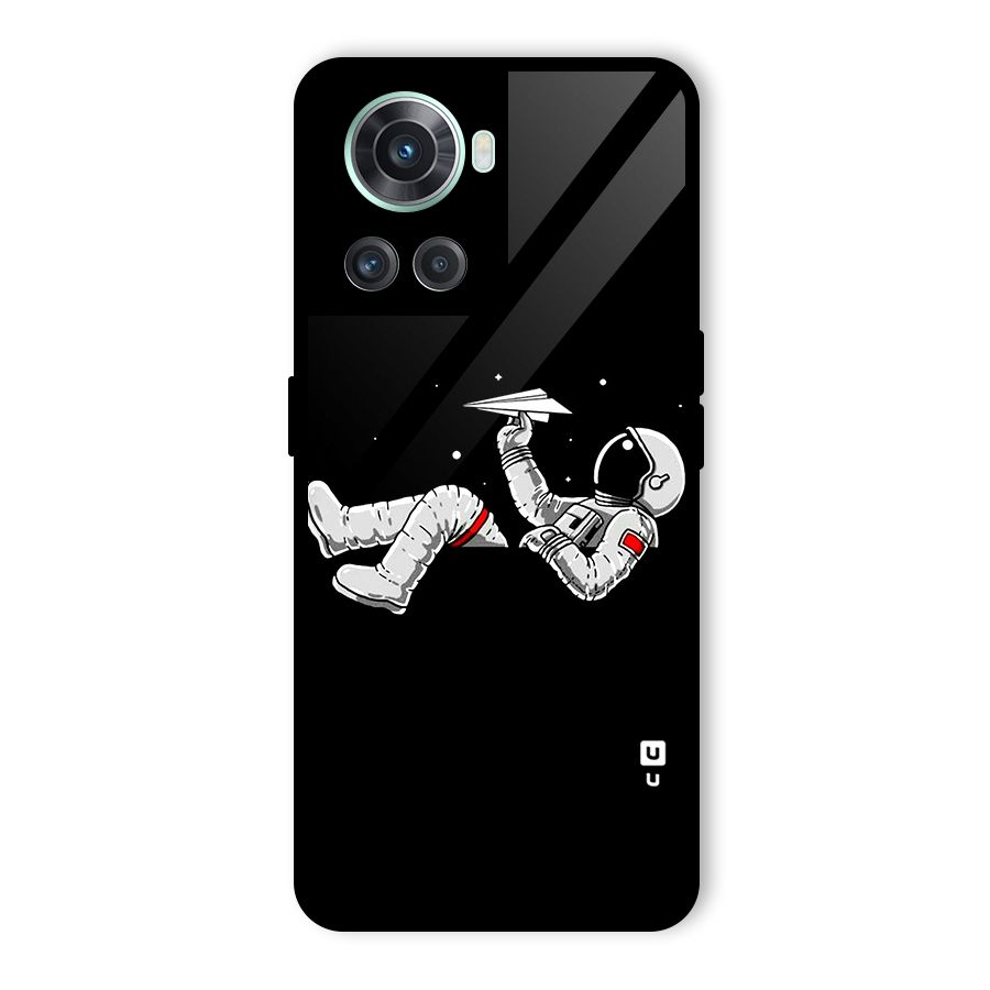 Astronaut Aeroplane Glass Back Case for OnePlus 10R