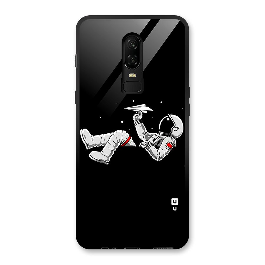 Astronaut Aeroplane Glass Back Case for OnePlus 6