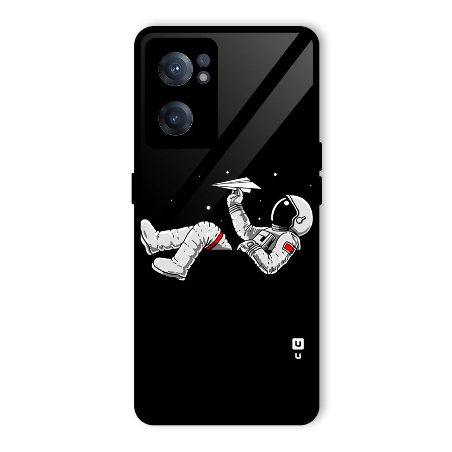 Astronaut Aeroplane Glass Back Case for OnePlus Nord CE 2 5G