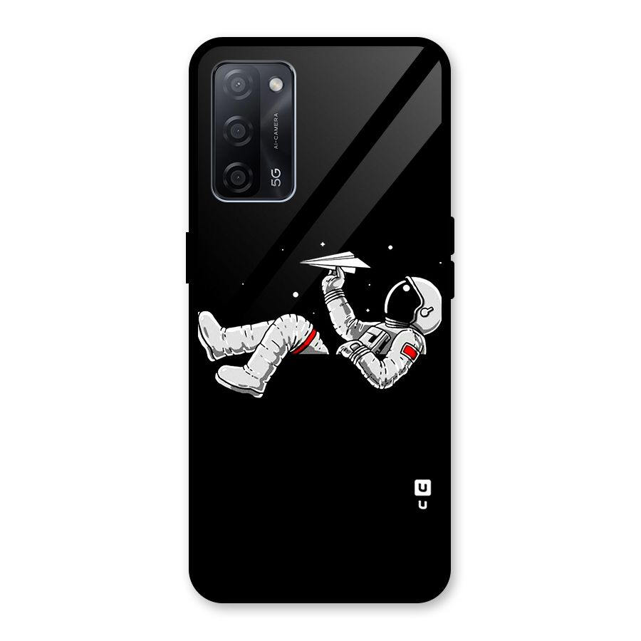 Astronaut Aeroplane Glass Back Case for Oppo A53s 5G