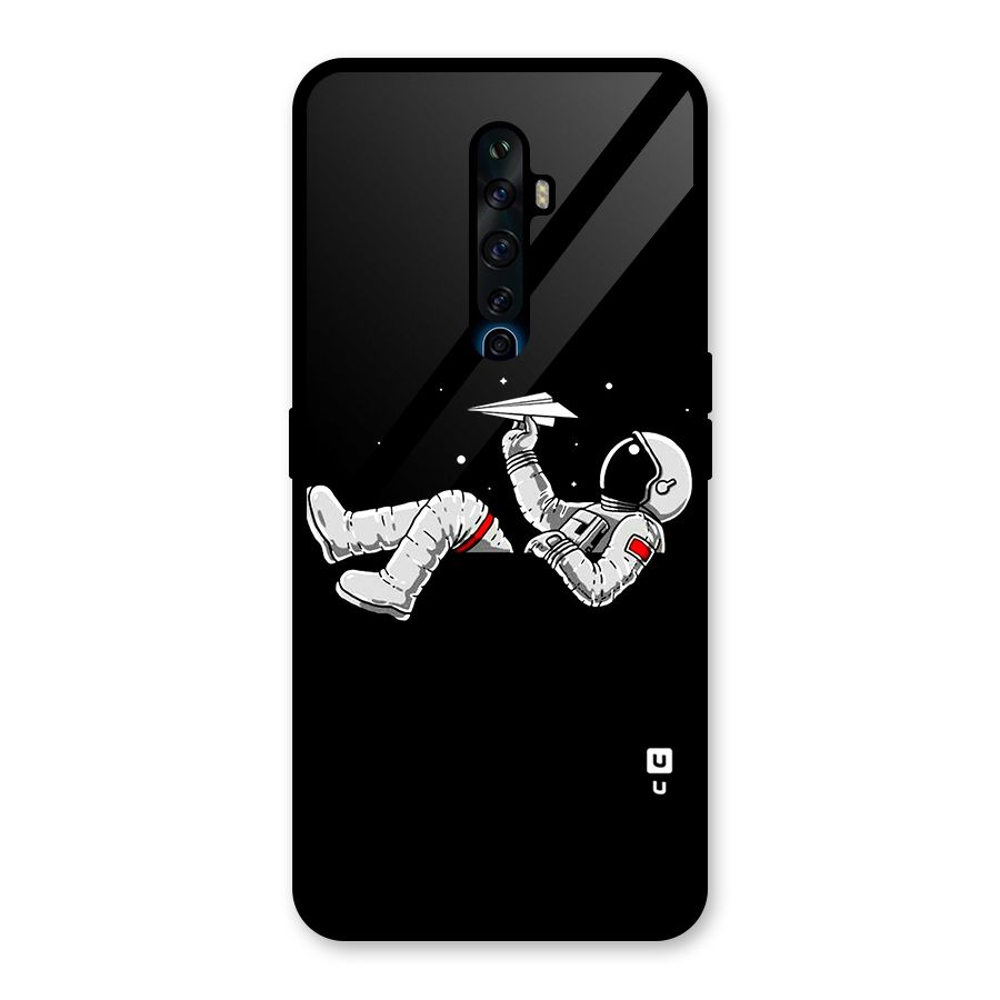 Astronaut Aeroplane Glass Back Case for Oppo Reno2 F