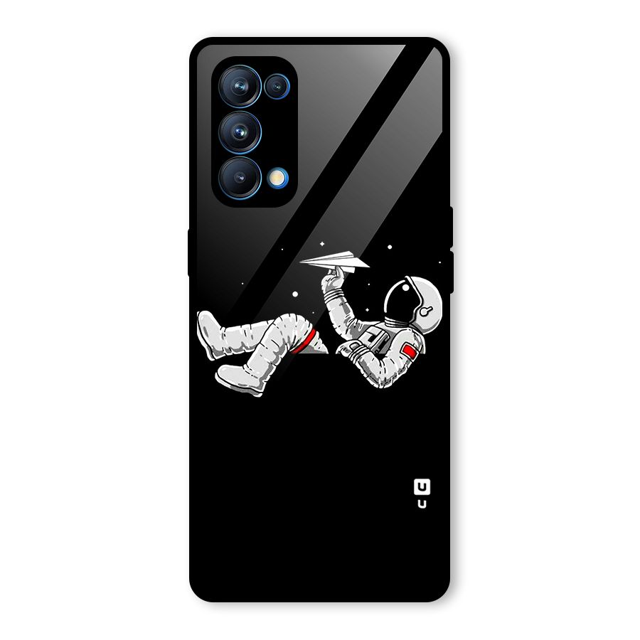 Astronaut Aeroplane Glass Back Case for Oppo Reno5 Pro 5G