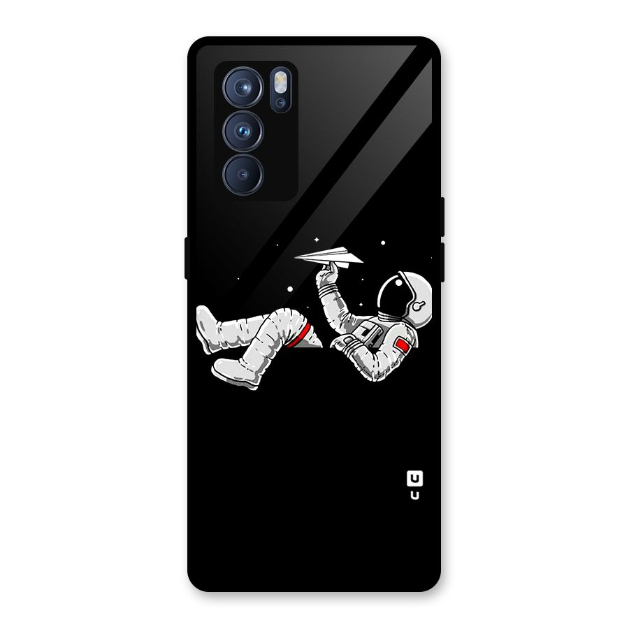 Astronaut Aeroplane Glass Back Case for Oppo Reno6 Pro 5G