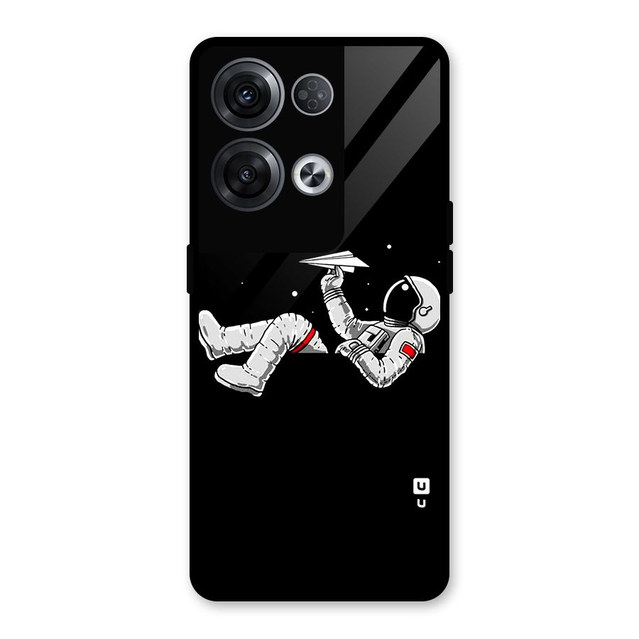 Astronaut Aeroplane Glass Back Case for Oppo Reno8 Pro 5G