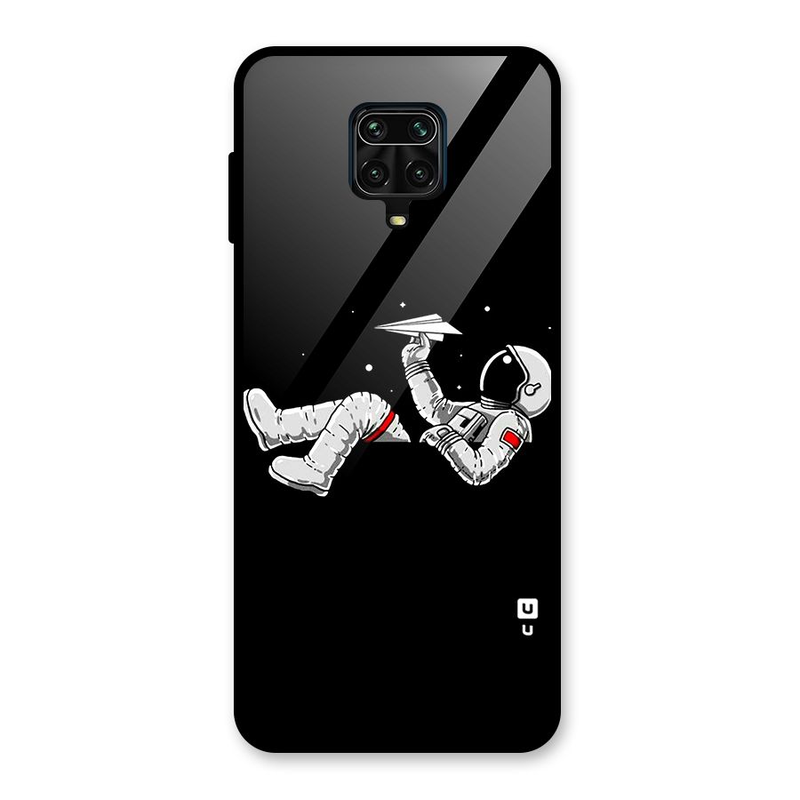 Astronaut Aeroplane Glass Back Case for Poco M2 Pro