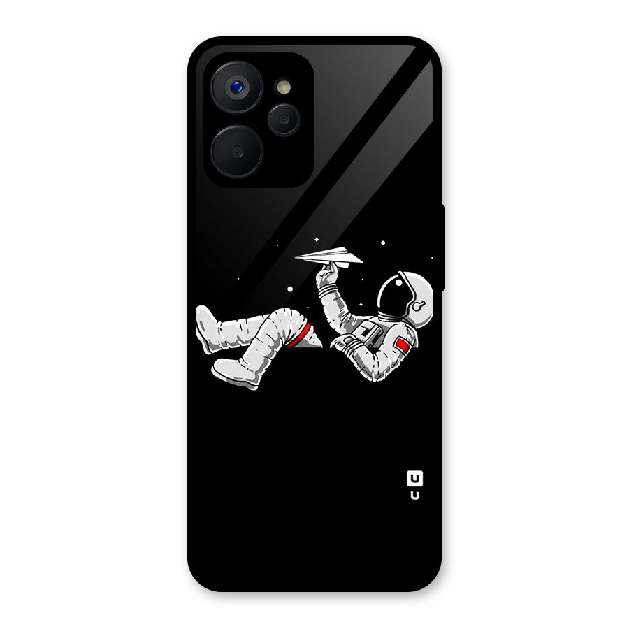 Astronaut Aeroplane Glass Back Case for Realme 9i 5G