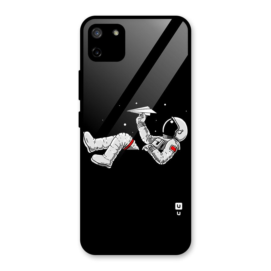 Astronaut Aeroplane Glass Back Case for Realme C11