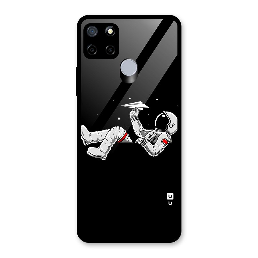 Astronaut Aeroplane Glass Back Case for Realme Narzo 30A