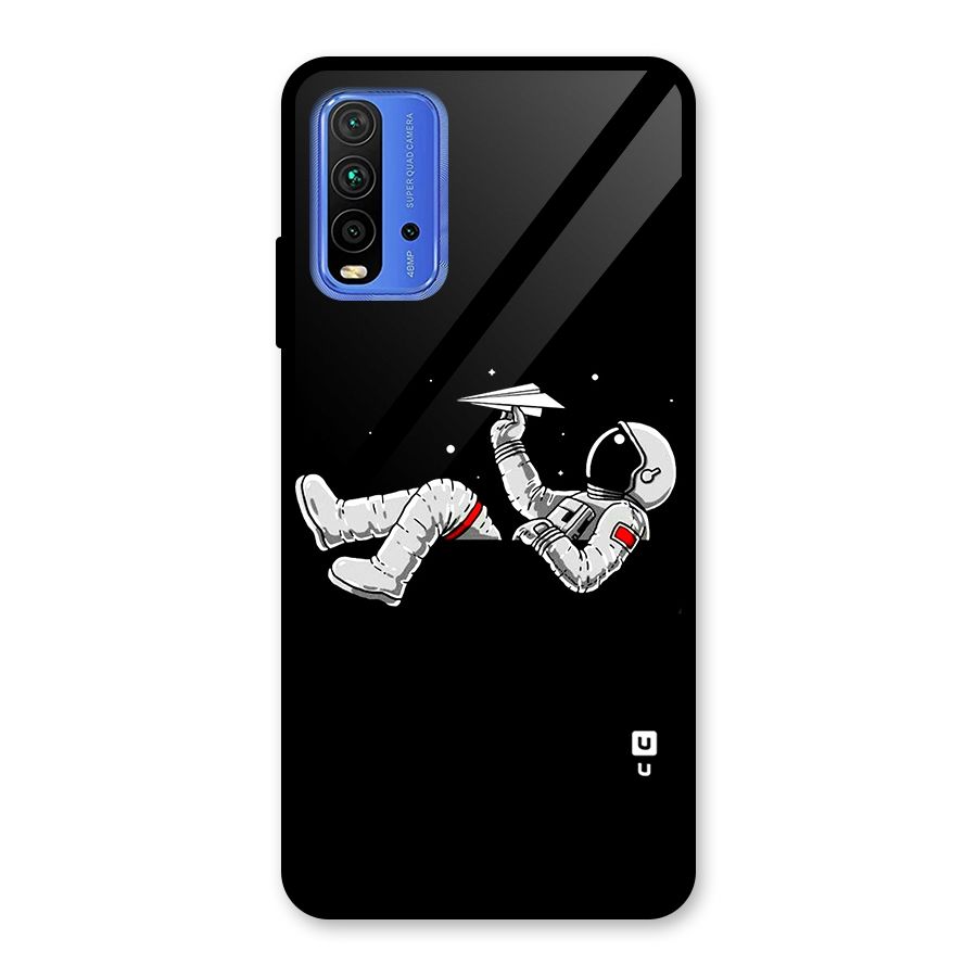 Astronaut Aeroplane Glass Back Case for Redmi 9 Power