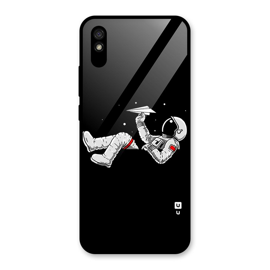 Astronaut Aeroplane Glass Back Case for Redmi 9i
