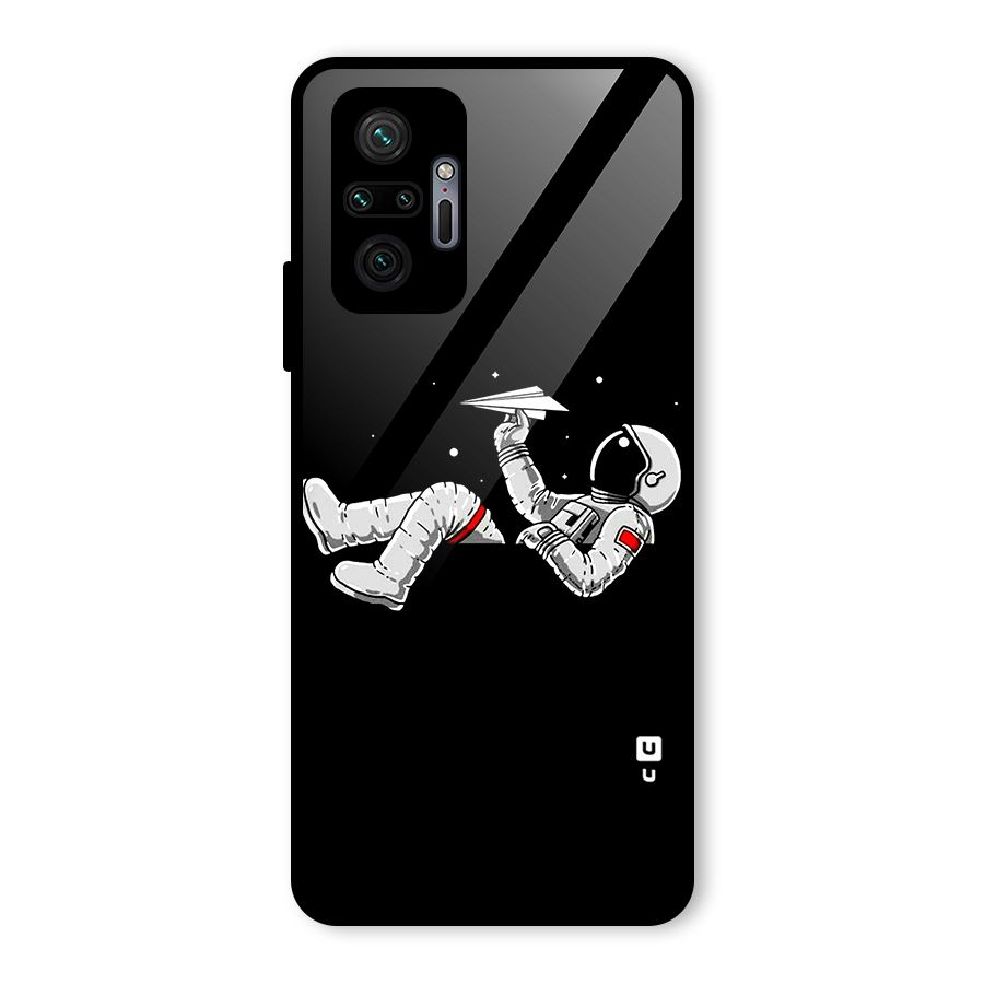 Astronaut Aeroplane Glass Back Case for Redmi Note 10 Pro Max