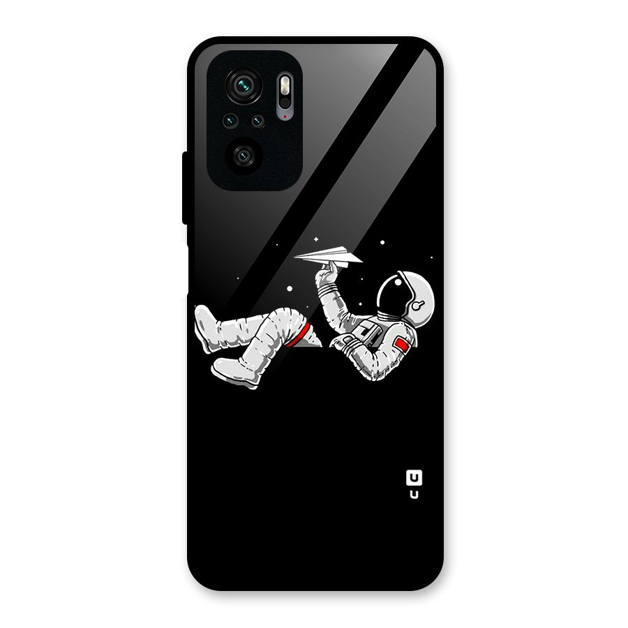 Astronaut Aeroplane Glass Back Case for Redmi Note 11 SE