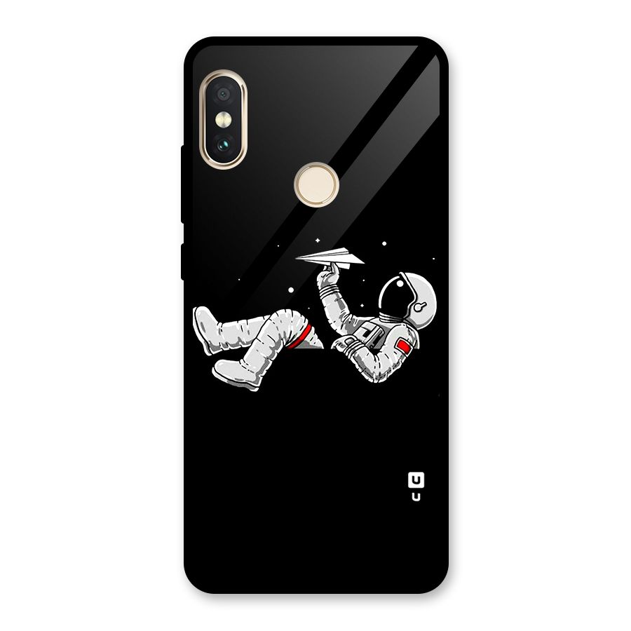 Astronaut Aeroplane Glass Back Case for Redmi Note 5 Pro