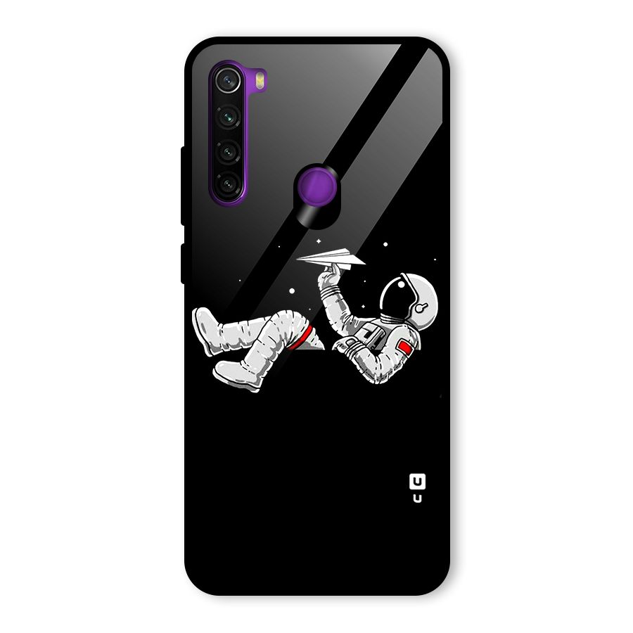 Astronaut Aeroplane Glass Back Case for Redmi Note 8