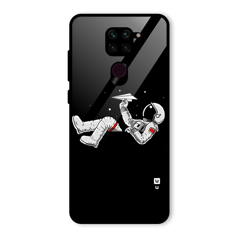 Astronaut Aeroplane Glass Back Case for Redmi Note 9